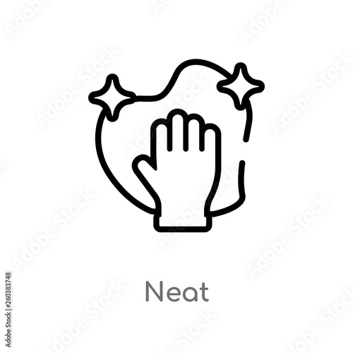 outline neat vector icon. isolated black simple line element illustration from cleaning concept. editable vector stroke neat icon on white background