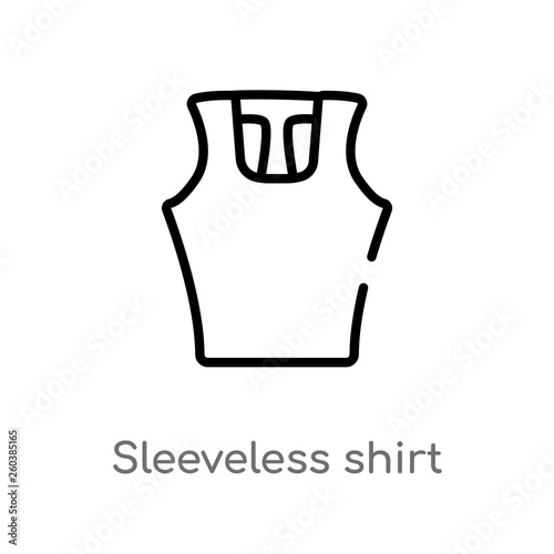 outline sleeveless shirt vector icon. isolated black simple line element illustration from clothes concept. editable vector stroke sleeveless shirt icon on white background
