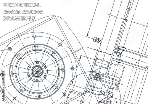 Cover. Vector engineering illustration. Blueprint  flyer  banner  background. Instrument-making drawings. Mechanical engineering drawing. Technical illustrations  backgrounds. Scheme  Outline