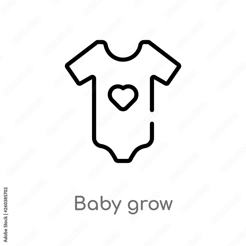 outline baby grow vector icon. isolated black simple line element illustration from clothes concept. editable vector stroke baby grow icon on white background outline baby grow vector icon. isolated black simple line element illustration from clothes concept. editable vector stroke baby grow icon on white background