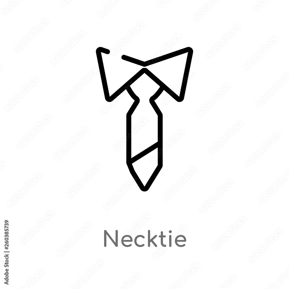 outline necktie vector icon. isolated black simple line element illustration from clothes concept. editable vector stroke necktie icon on white background outline necktie vector icon. isolated black simple line element illustration from clothes concept. editable vector stroke necktie icon on white background