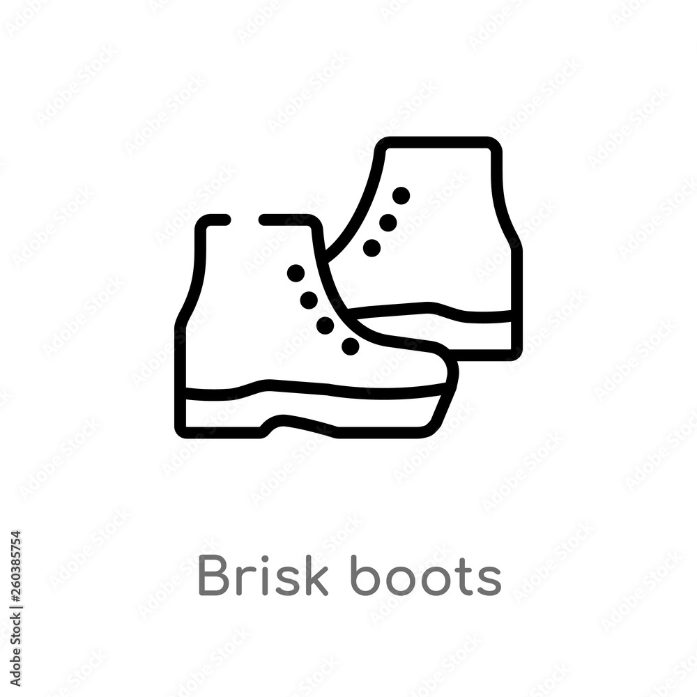 outline brisk boots vector icon. isolated black simple line element illustration from clothes concept. editable vector stroke brisk boots icon on white background