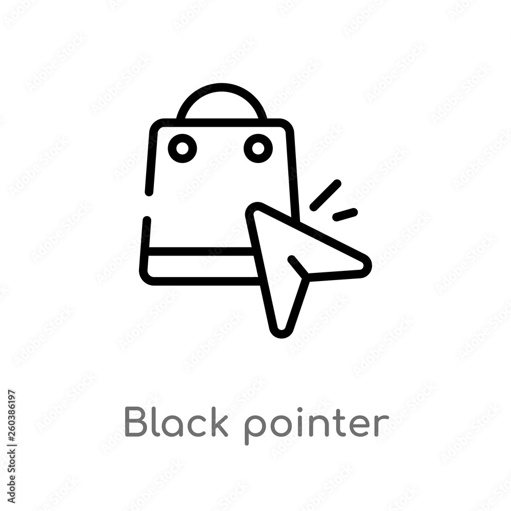 outline black pointer vector icon. isolated black simple line element illustration from commerce and shopping concept. editable vector stroke black pointer icon on white background