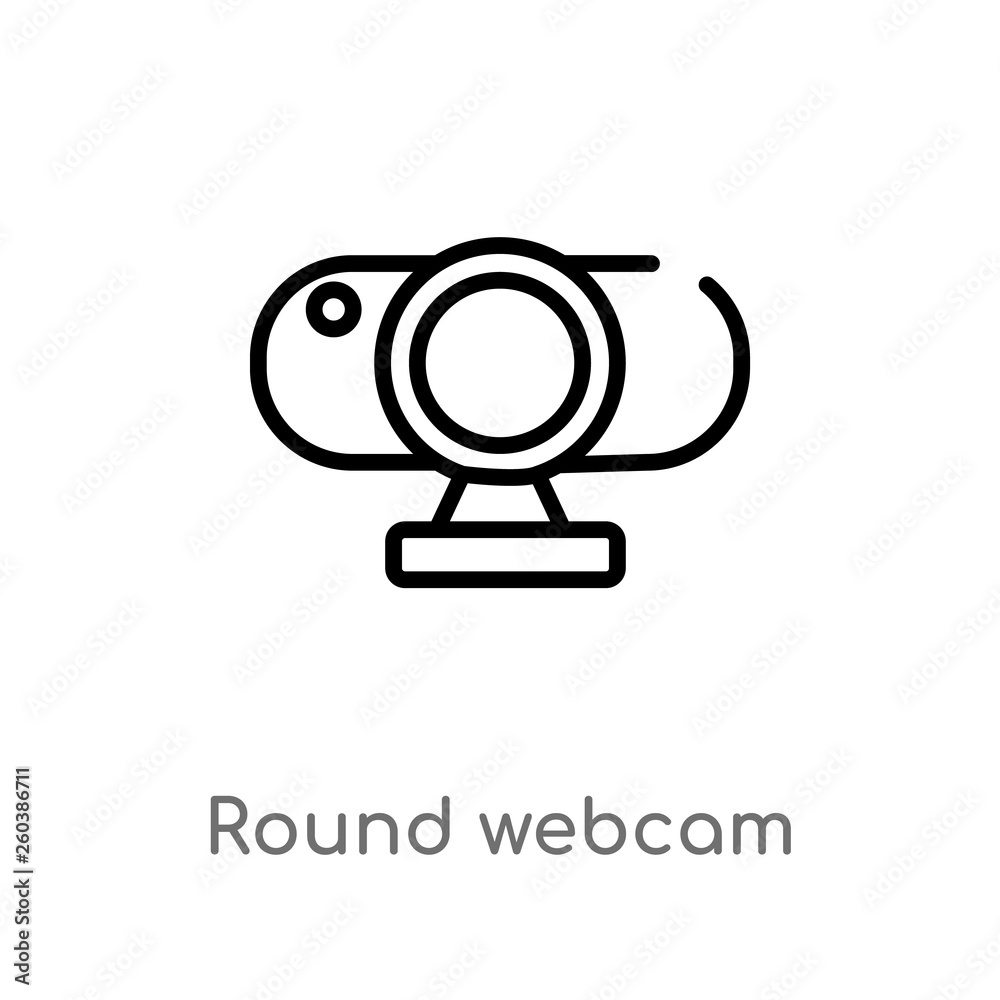 outline round webcam vector icon. isolated black simple line element  illustration from computer concept. editable vector stroke round webcam  icon on white background Stock Vector | Adobe Stock