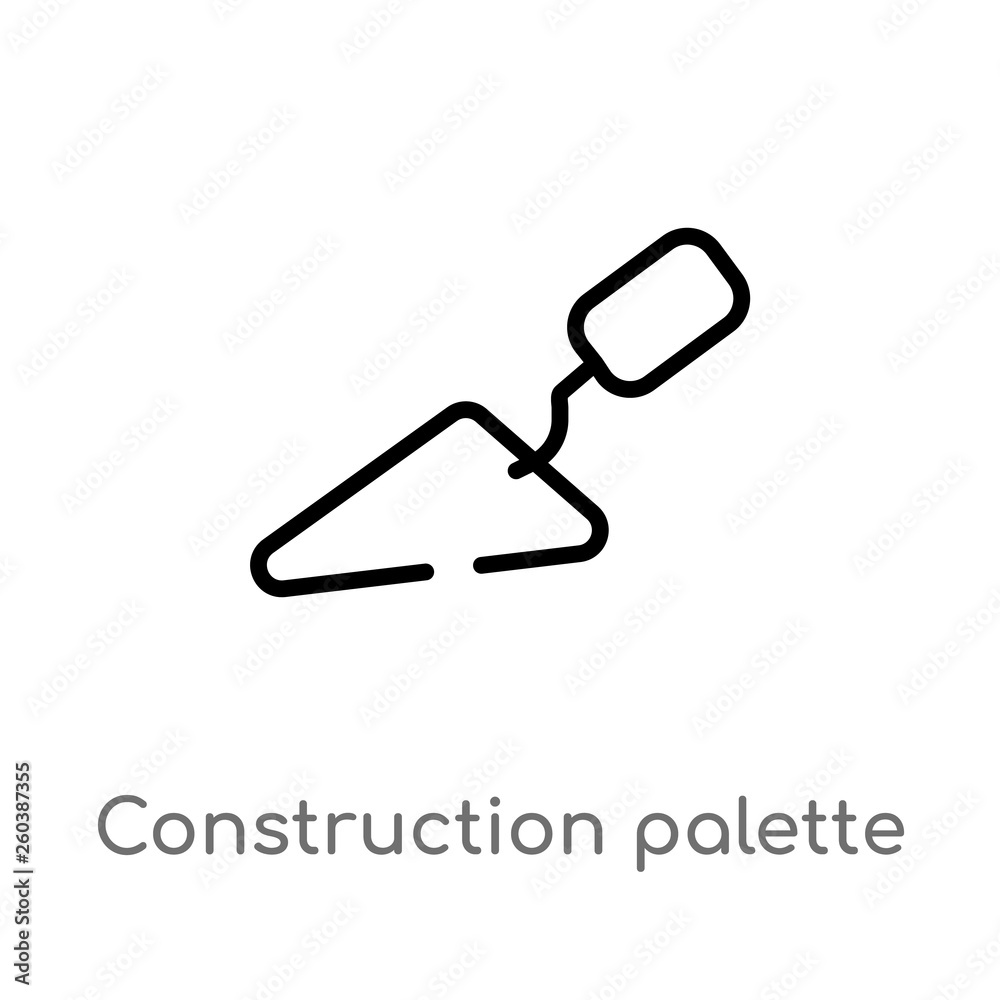 outline construction palette vector icon. isolated black simple line element illustration from construction concept. editable vector stroke construction palette icon on white background outline construction palette vector icon. isolated black simple line element illustration from construction concept. editable vector stroke construction palette icon on white background