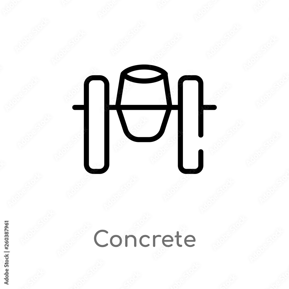 outline concrete vector icon. isolated black simple line element illustration from construction concept. editable vector stroke concrete icon on white background outline concrete vector icon. isolated black simple line element illustration from construction concept. editable vector stroke concrete icon on white background