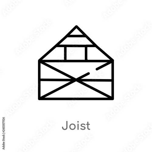 outline joist vector icon. isolated black simple line element illustration from construction concept. editable vector stroke joist icon on white background