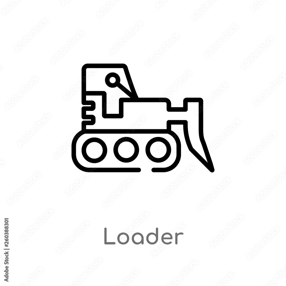 outline loader vector icon. isolated black simple line element illustration from construction tools concept. editable vector stroke loader icon on white background
