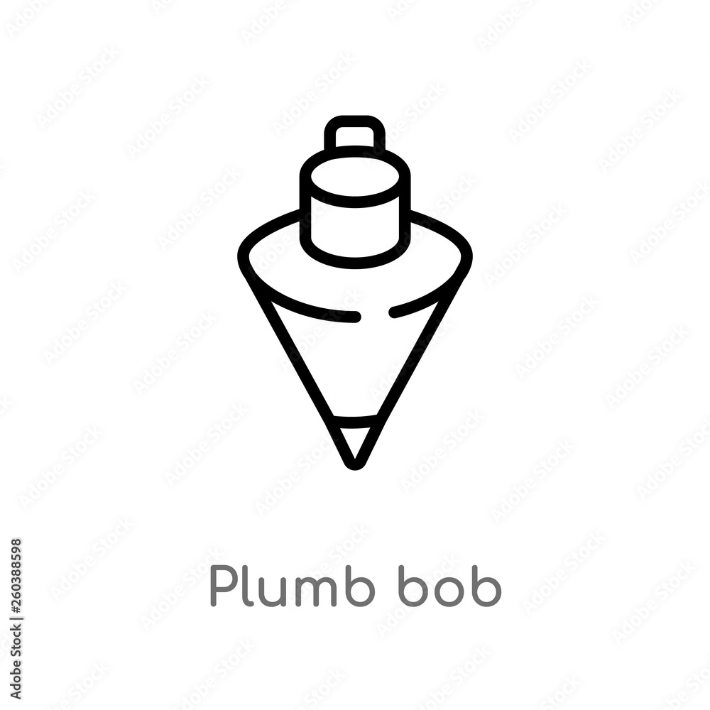 outline plumb bob vector icon. isolated black simple line element illustration from construction concept. editable vector stroke plumb bob icon on white background outline plumb bob vector icon. isolated black simple line element illustration from construction concept. editable vector stroke plumb bob icon on white background