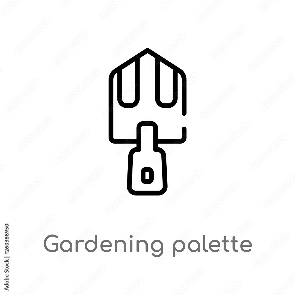 outline gardening palette vector icon. isolated black simple line element illustration from tools concept. editable vector stroke gardening palette icon on white background