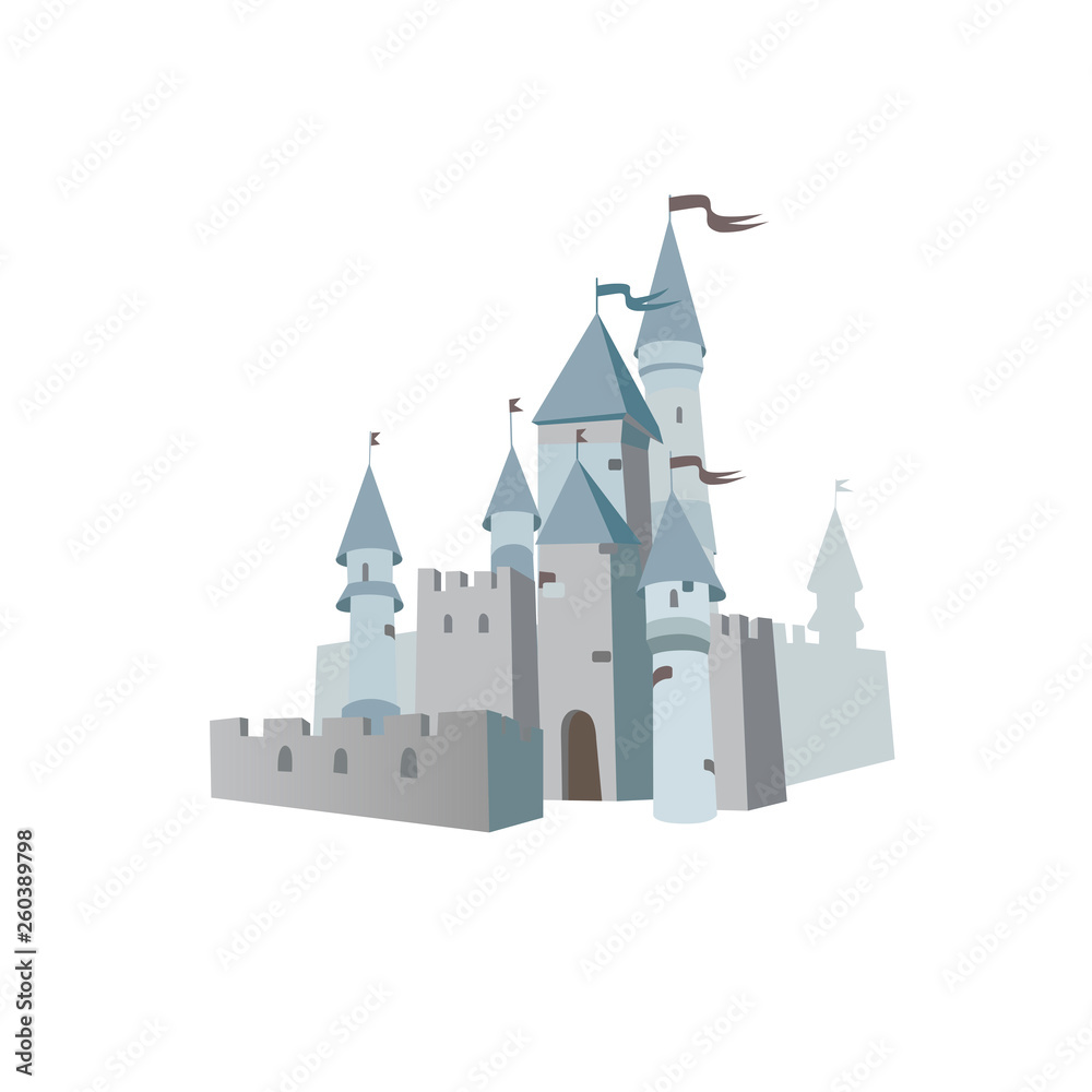 Fairytale cartoon medieval castle