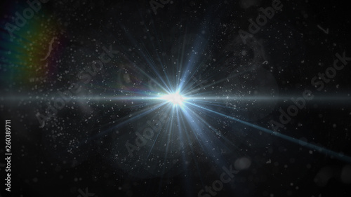 Real Lens Flare Shot in Studio over Black Background. Easy to add as Overlay or Screen Filter over Photos.