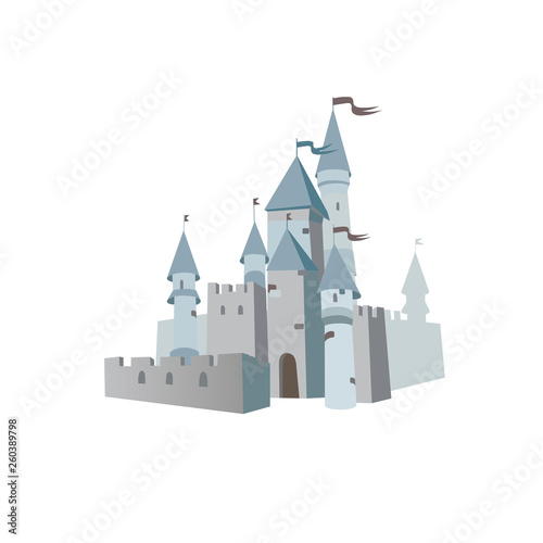Fairytale cartoon medieval castle