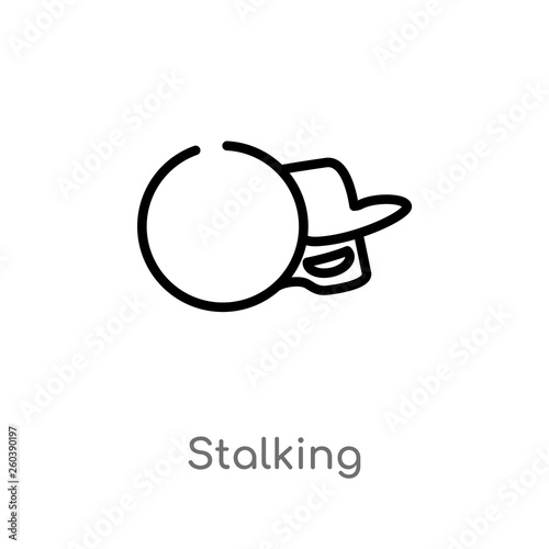 outline stalking vector icon. isolated black simple line element illustration from cyber concept. editable vector stroke stalking icon on white background