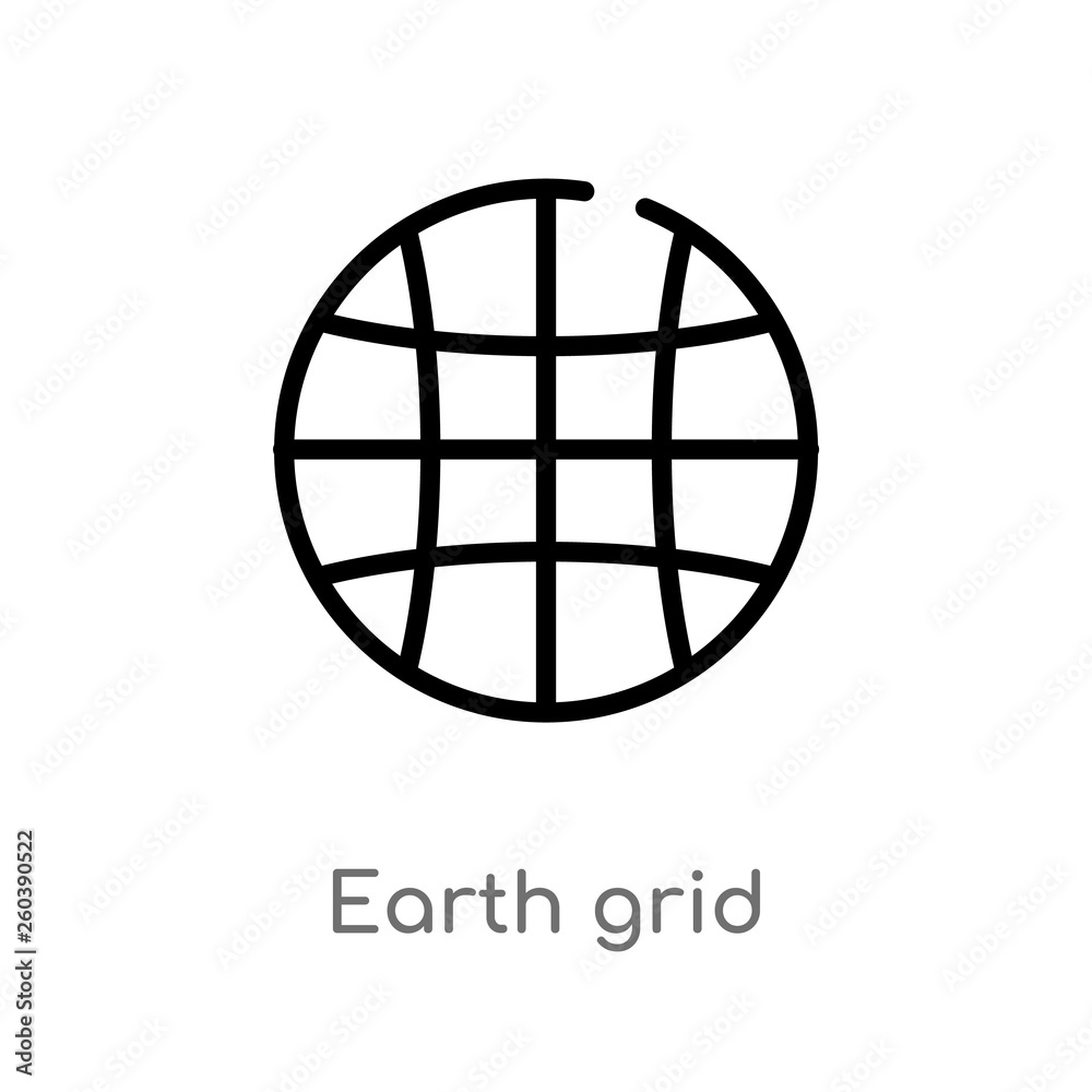outline earth grid vector icon. isolated black simple line element illustration from delivery and logistic concept. editable vector stroke earth grid icon on white background outline earth grid vector icon. isolated black simple line element illustration from delivery and logistic concept. editable vector stroke earth grid icon on white background