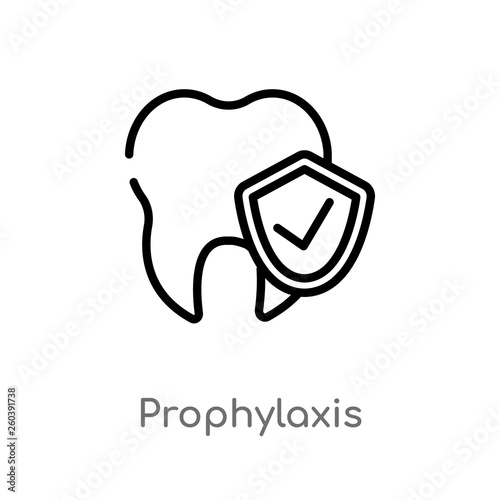 outline prophylaxis vector icon. isolated black simple line element illustration from dentist concept. editable vector stroke prophylaxis icon on white background