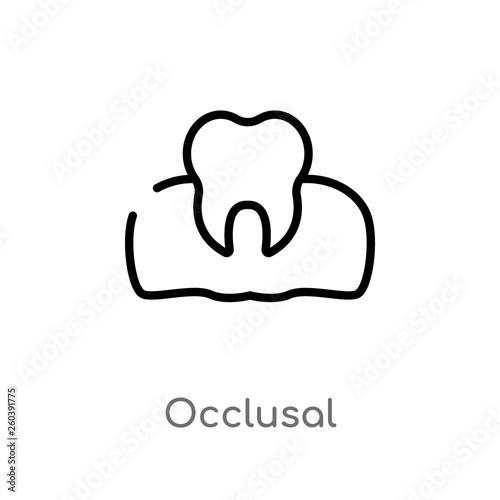 outline occlusal vector icon. isolated black simple line element illustration from dentist concept. editable vector stroke occlusal icon on white background photo