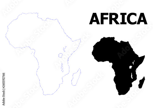 Vector Contour Dotted Map of Africa with Caption