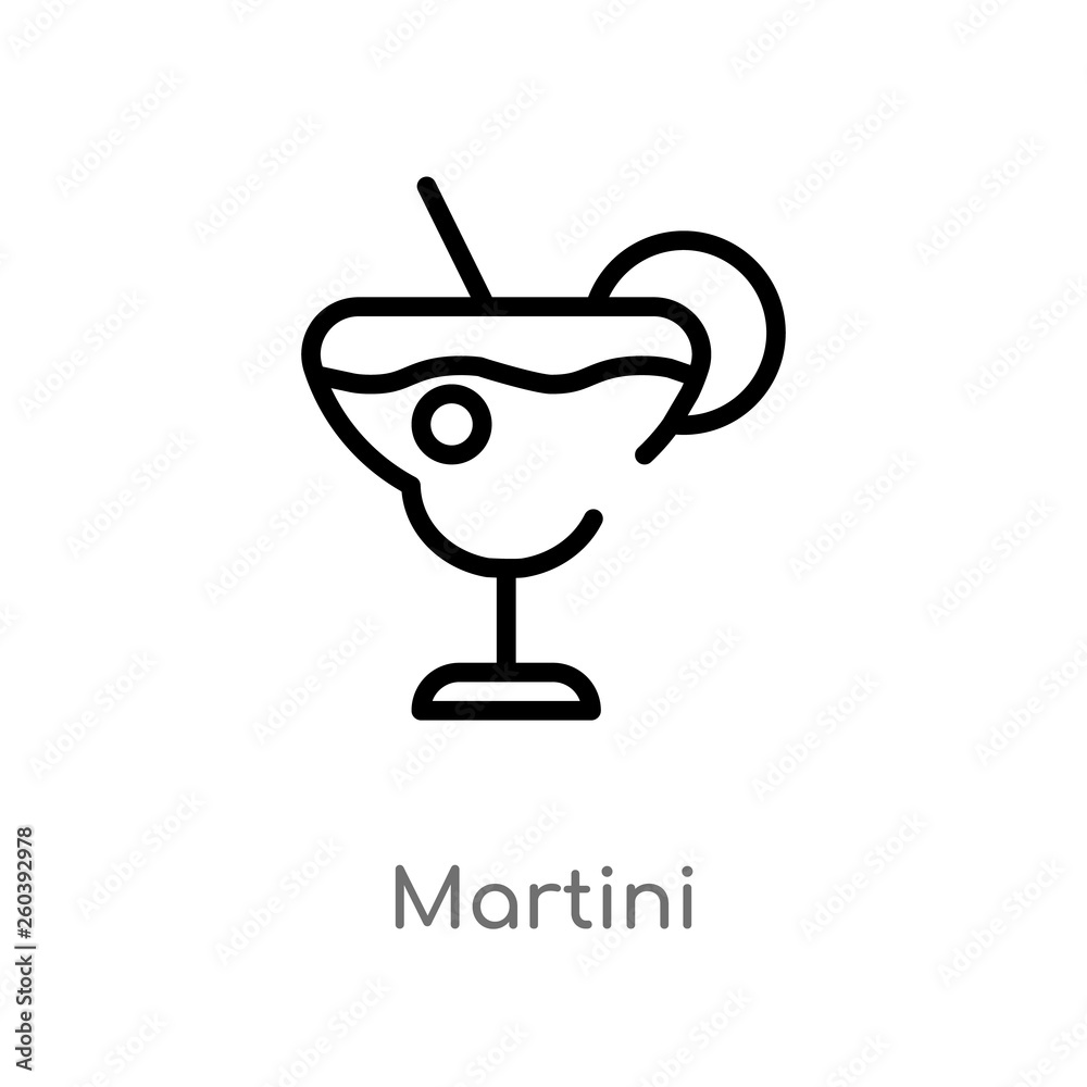 outline martini vector icon. isolated black simple line element illustration from drinks concept. editable vector stroke martini icon on white background outline martini vector icon. isolated black simple line element illustration from drinks concept. editable vector stroke martini icon on white background