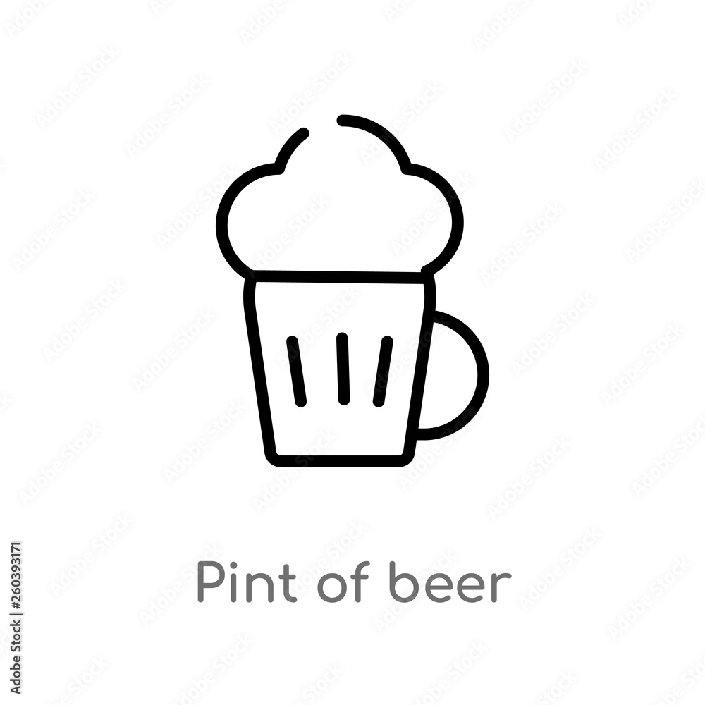 outline pint of beer vector icon. isolated black simple line element illustration from drinks concept. editable vector stroke pint of beer icon on white background outline pint of beer vector icon. isolated black simple line element illustration from drinks concept. editable vector stroke pint of beer icon on white background