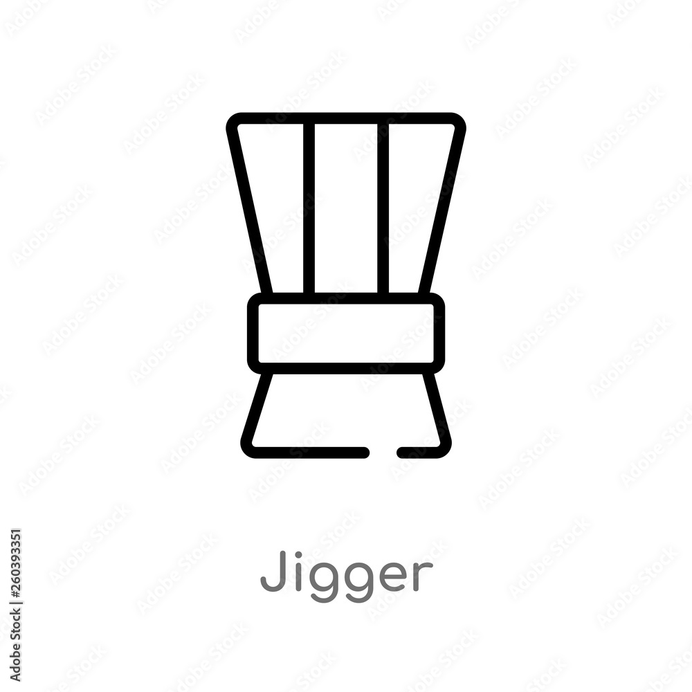 outline jigger vector icon. isolated black simple line element illustration from drinks concept. editable vector stroke jigger icon on white background outline jigger vector icon. isolated black simple line element illustration from drinks concept. editable vector stroke jigger icon on white background