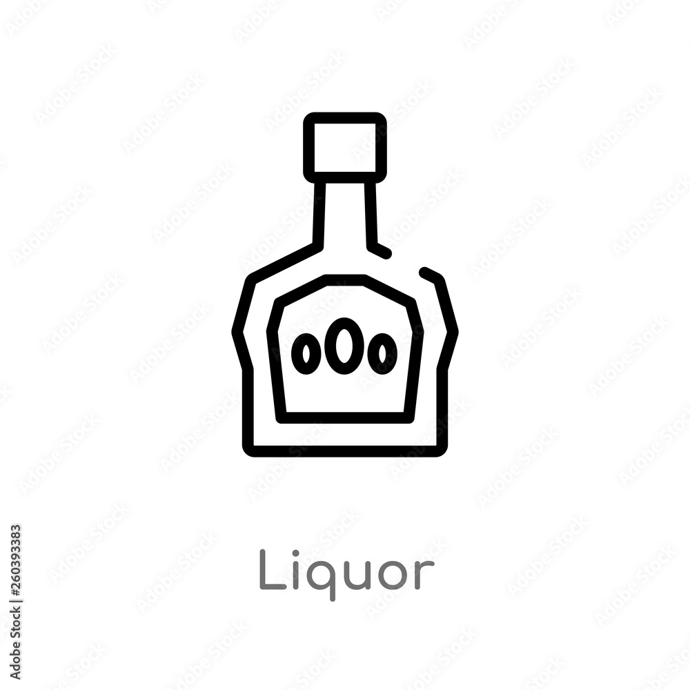 outline liquor vector icon. isolated black simple line element illustration from drinks concept. editable vector stroke liquor icon on white background