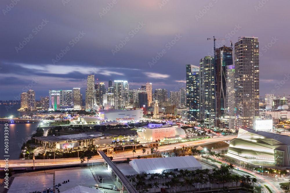 Fototapeta premium Miami Skyline Aerial
