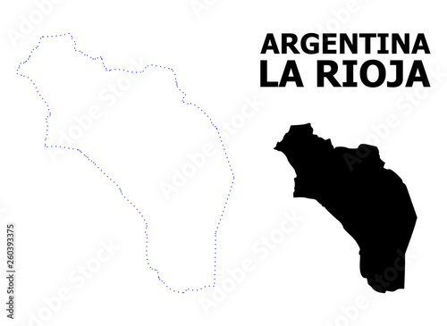 Vector Contour Dotted Map of Argentina - La Rioja with Caption