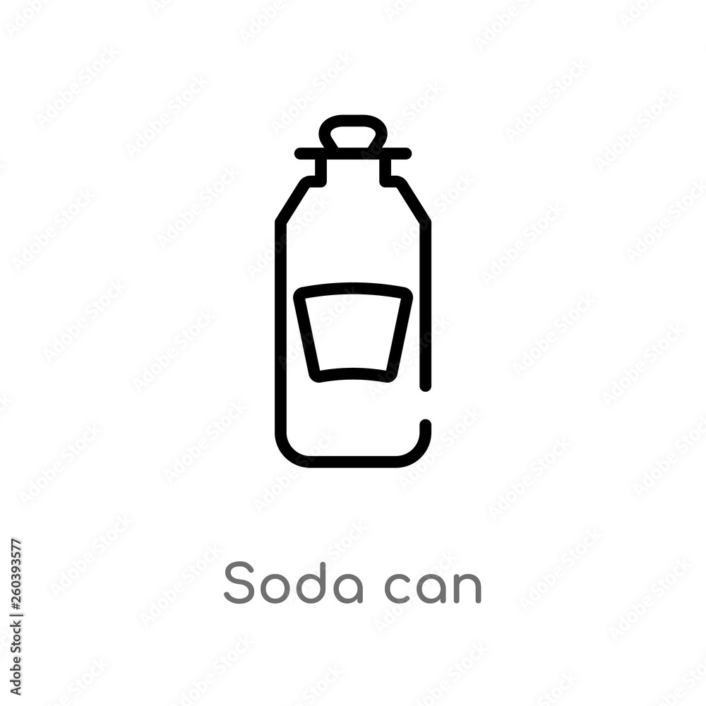outline soda can vector icon. isolated black simple line element illustration from drinks concept. editable vector stroke soda can icon on white background outline soda can vector icon. isolated black simple line element illustration from drinks concept. editable vector stroke soda can icon on white background