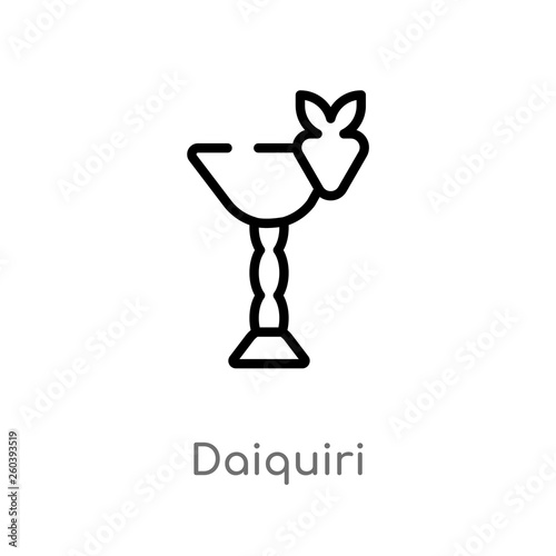 outline daiquiri vector icon. isolated black simple line element illustration from drinks concept. editable vector stroke daiquiri icon on white background