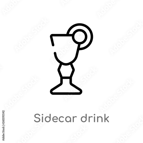 outline sidecar drink vector icon. isolated black simple line element illustration from drinks concept. editable vector stroke sidecar drink icon on white background
