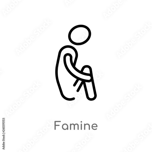 Fotografie outline famine vector icon