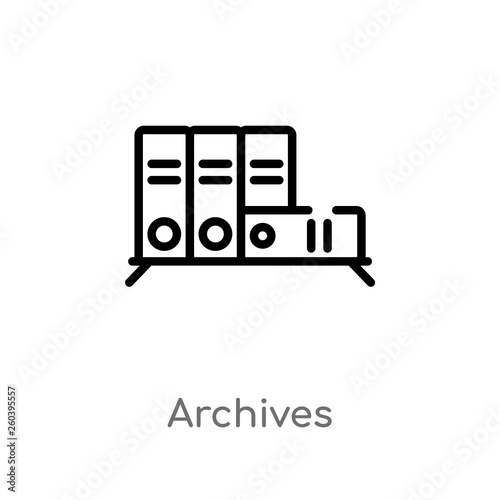 outline archives vector icon. isolated black simple line element illustration from education concept. editable vector stroke archives icon on white background