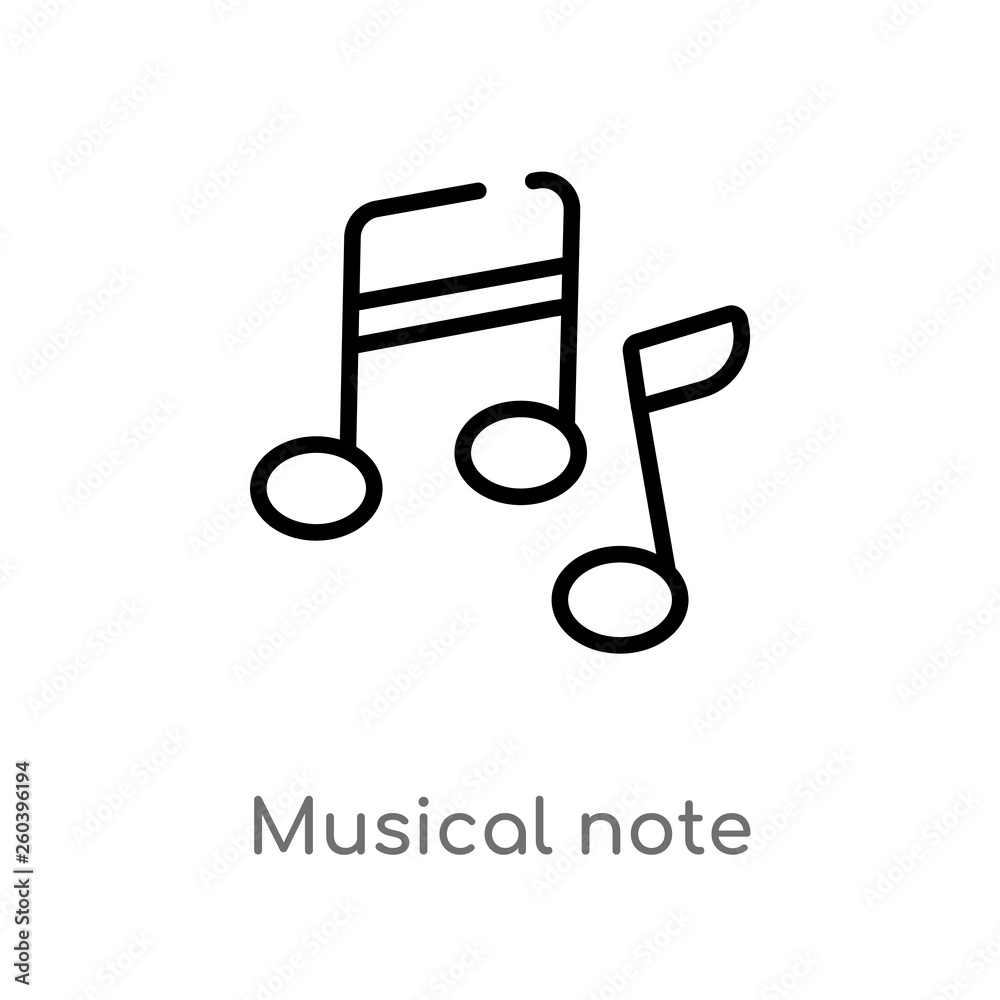 outline musical note vector icon. isolated black simple line element illustration from education concept. editable vector stroke musical note icon on white background outline musical note vector icon. isolated black simple line element illustration from education concept. editable vector stroke musical note icon on white background