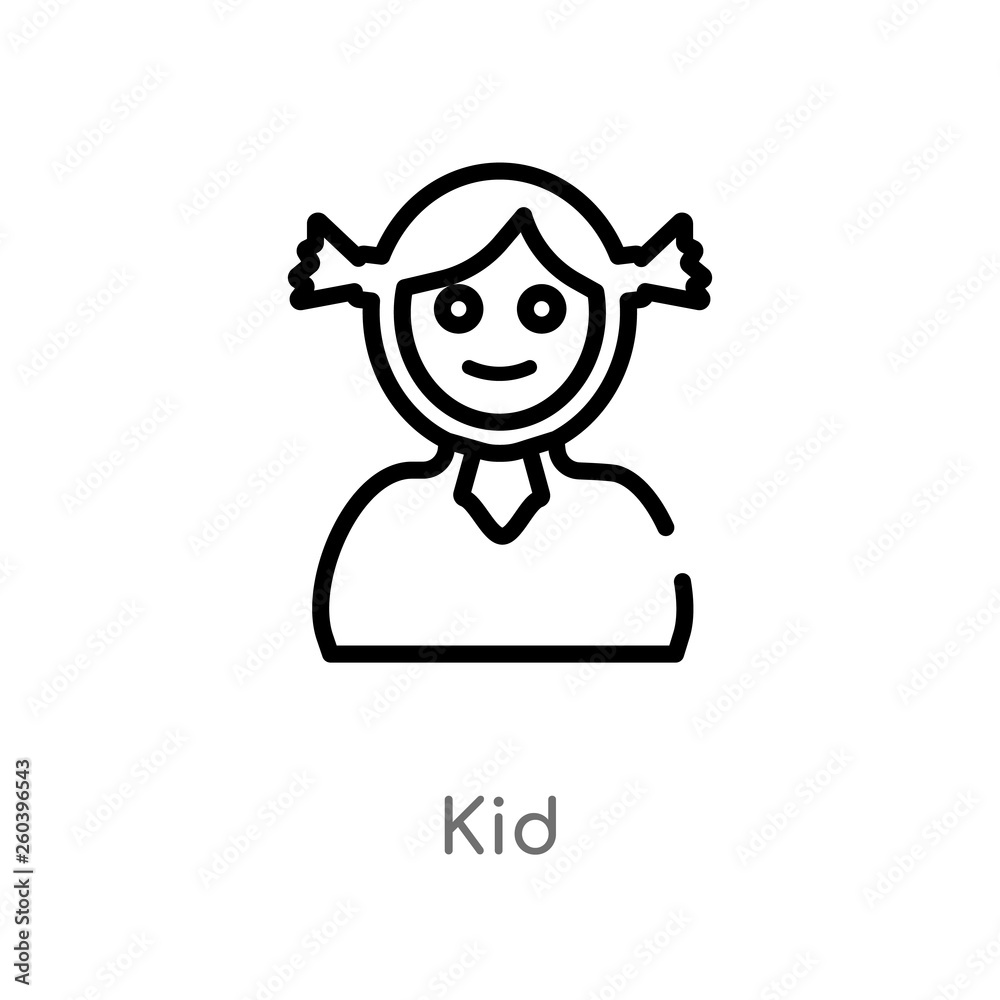 outline kid vector icon. isolated black simple line element illustration from education concept. editable vector stroke kid icon on white background outline kid vector icon. isolated black simple line element illustration from education concept. editable vector stroke kid icon on white background