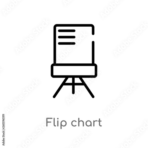 outline flip chart vector icon. isolated black simple line element illustration from education concept. editable vector stroke flip chart icon on white background