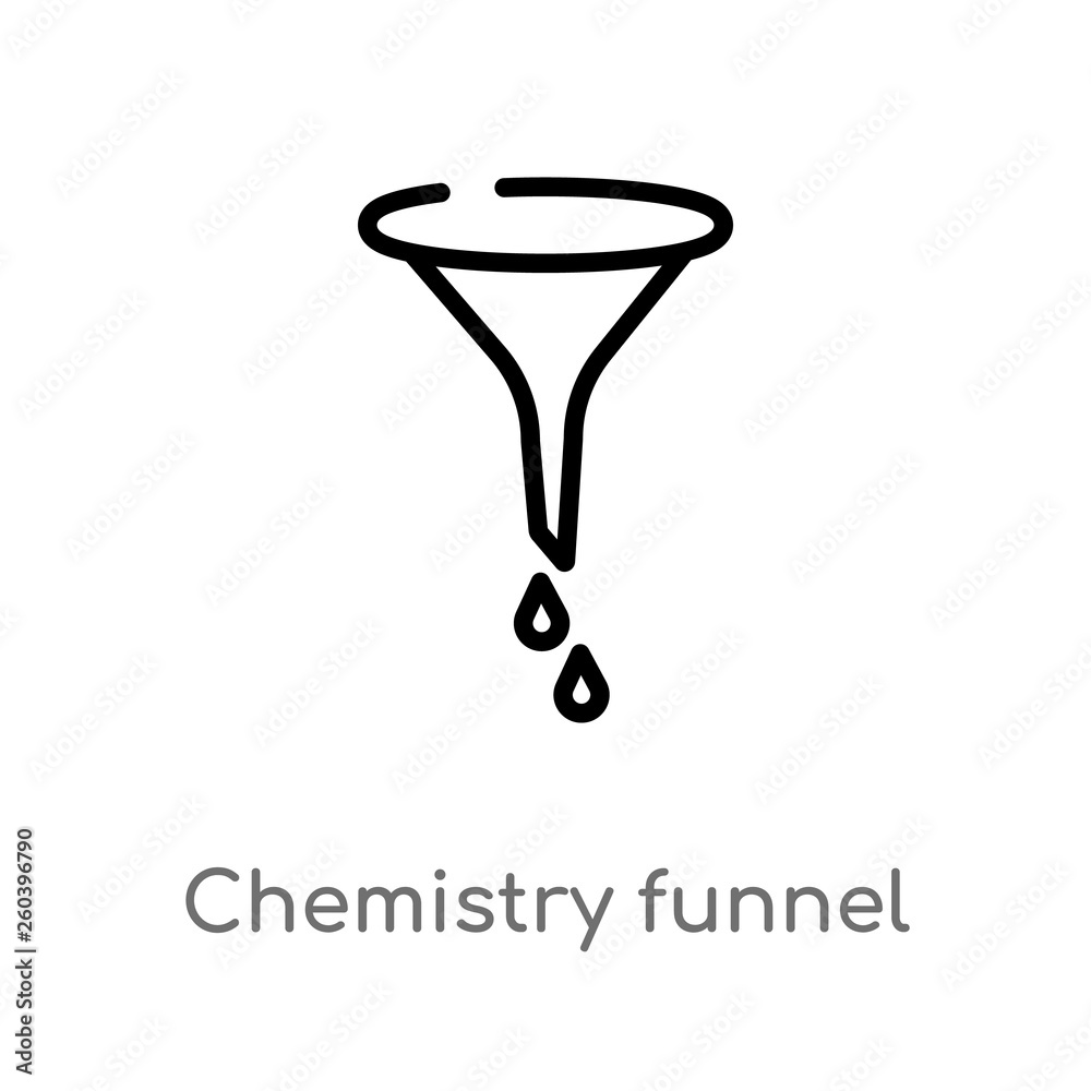 outline chemistry funnel vector icon. isolated black simple line element illustration from education concept. editable vector stroke chemistry funnel icon on white background outline chemistry funnel vector icon. isolated black simple line element illustration from education concept. editable vector stroke chemistry funnel icon on white background