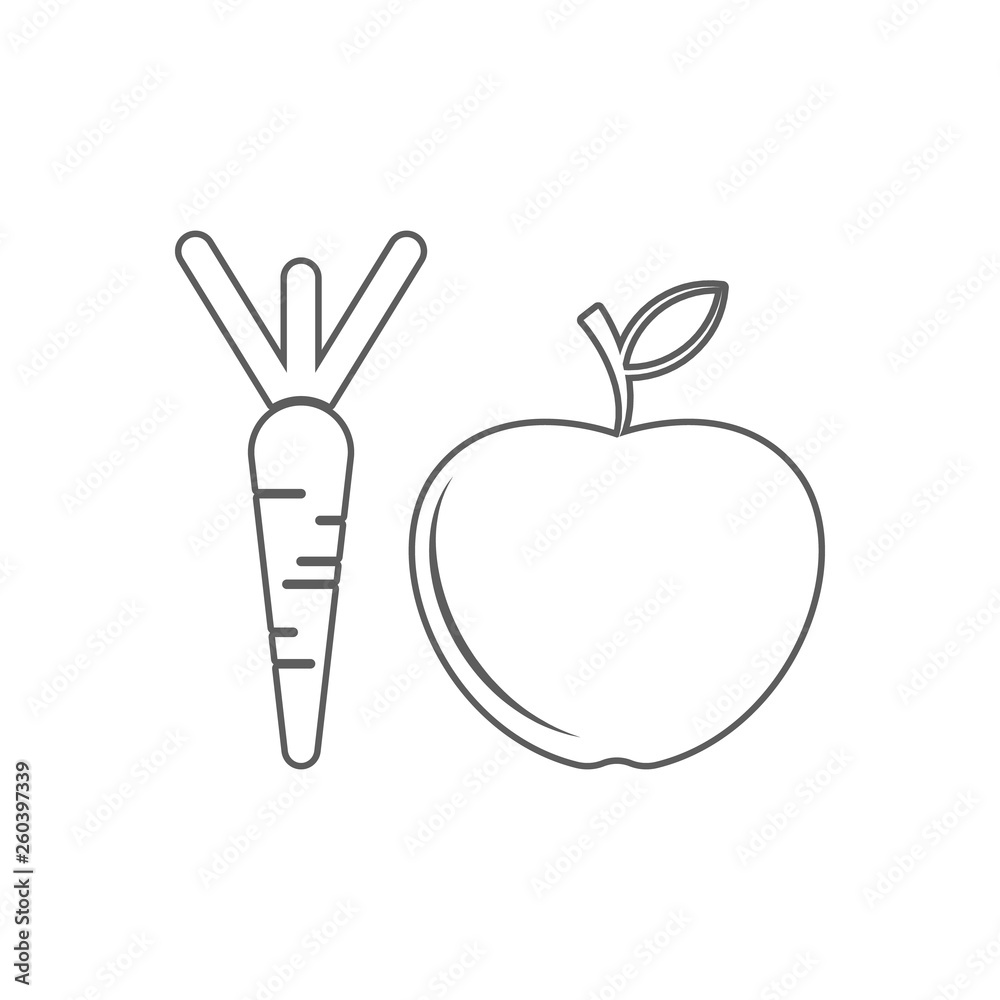 Fototapeta premium healthy fruits icon. Element of Sport for mobile concept and web apps icon. Outline, thin line icon for website design and development, app development
