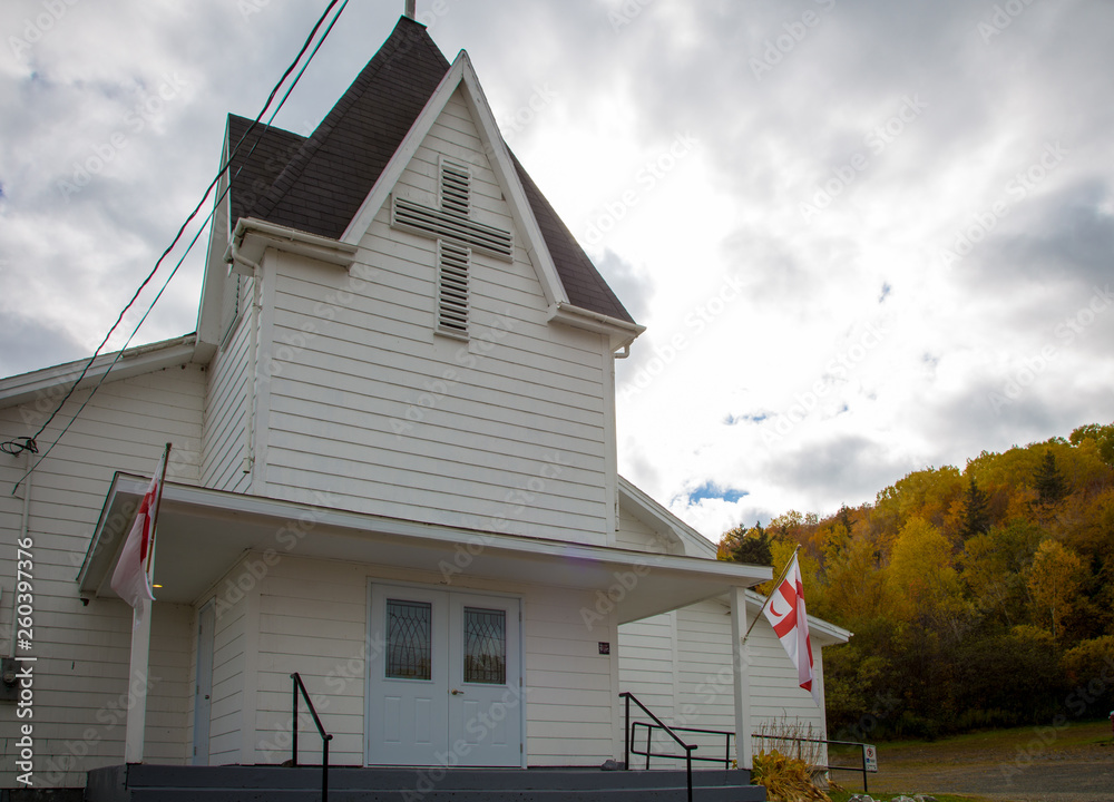 White wooden Church in Cape Breton
