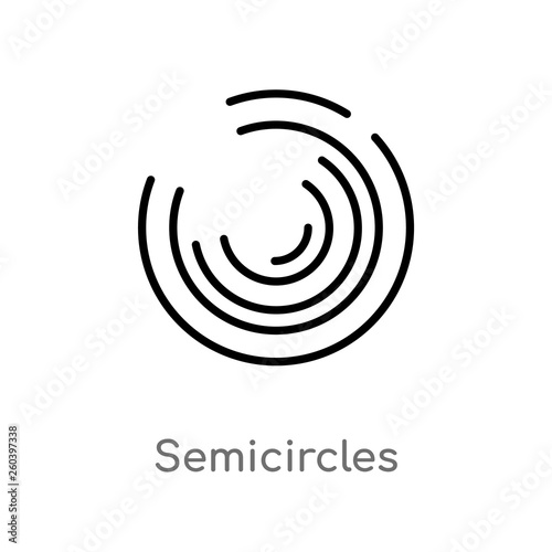 outline semicircles vector icon. isolated black simple line element illustration from education concept. editable vector stroke semicircles icon on white background