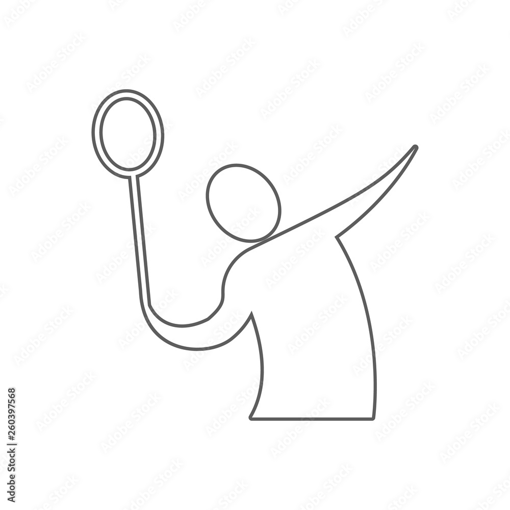 Obraz premium badminton icon. Element of Sport for mobile concept and web apps icon. Outline, thin line icon for website design and development, app development