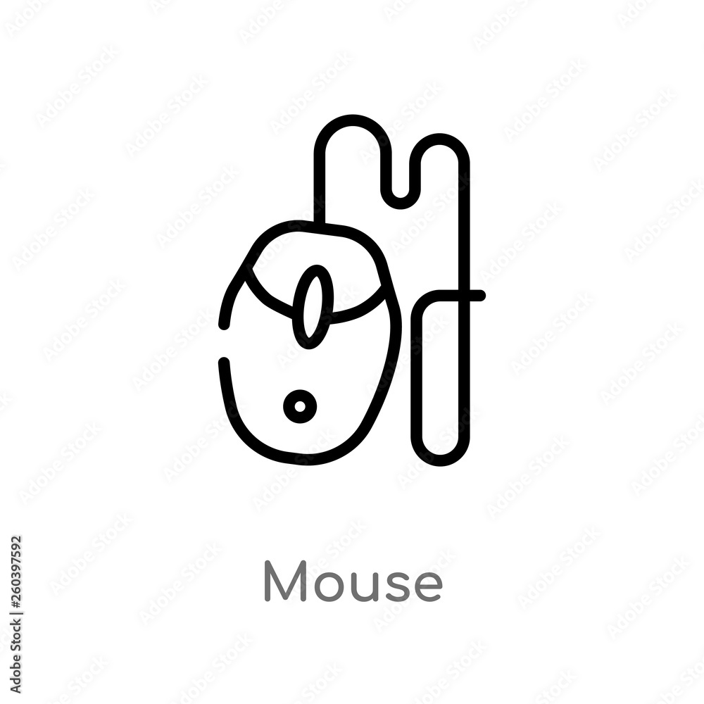 outline mouse vector icon. isolated black simple line element illustration from electronic devices concept. editable vector stroke mouse icon on white background outline mouse vector icon. isolated black simple line element illustration from electronic devices concept. editable vector stroke mouse icon on white background