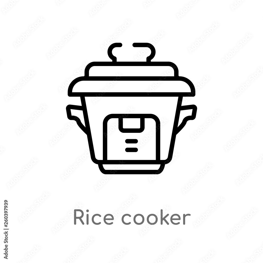outline rice cooker vector icon. isolated black simple line element illustration from electronic devices concept. editable vector stroke rice cooker icon on white background outline rice cooker vector icon. isolated black simple line element illustration from electronic devices concept. editable vector stroke rice cooker icon on white background
