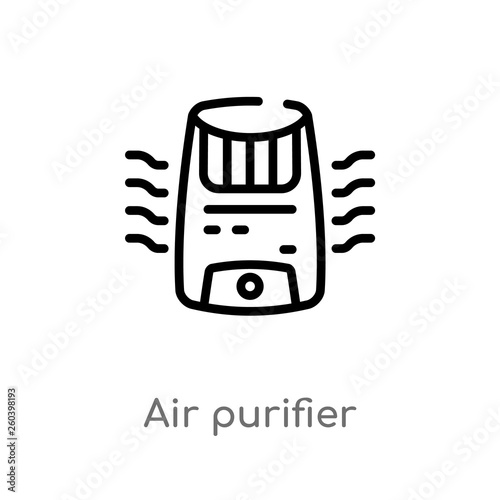 outline air purifier vector icon. isolated black simple line element illustration from electronic devices concept. editable vector stroke air purifier icon on white background