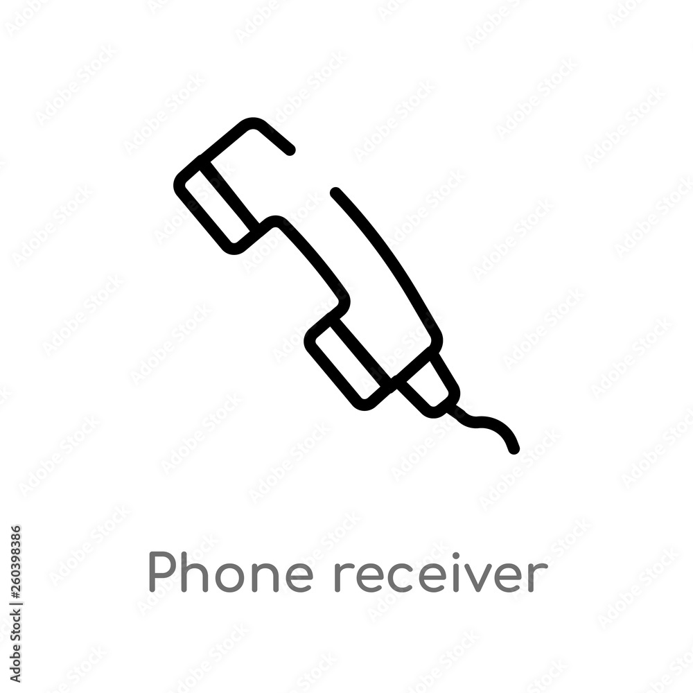 Obraz premium outline phone receiver vector icon. isolated black simple line element illustration from electronic stuff fill concept. editable vector stroke phone receiver icon on white background