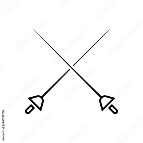 Crossed rapiers icon. Element of Sport for mobile concept and web apps icon. Outline, thin line icon for website design and development, app development