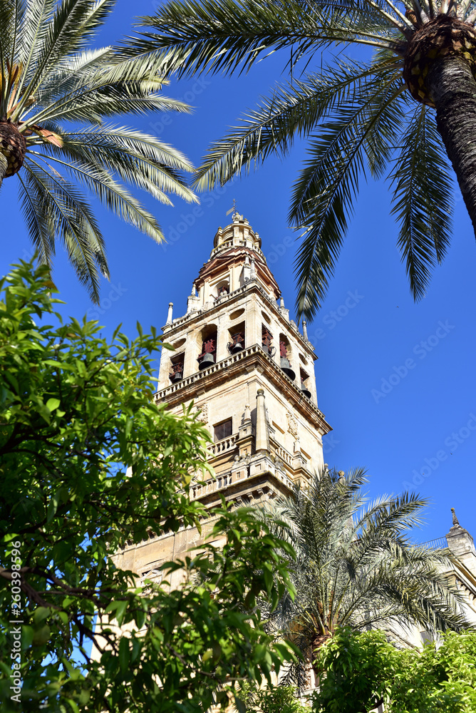 The Alminar Tower, once the minaret of the Great Mosque (La Mezquita), Cordoba, Spain