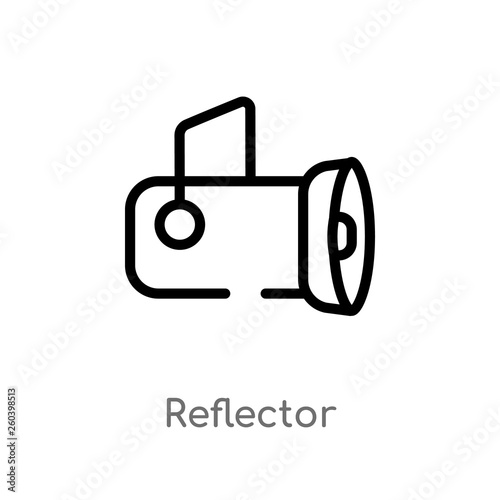 outline reflector vector icon. isolated black simple line element illustration from electronic stuff fill concept. editable vector stroke reflector icon on white background