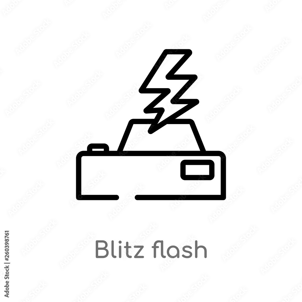 outline blitz flash vector icon. isolated black simple line element illustration from electronic stuff fill concept. editable vector stroke blitz flash icon on white background