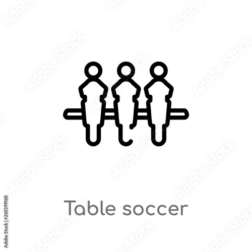 outline table soccer vector icon. isolated black simple line element illustration from entertainment concept. editable vector stroke table soccer icon on white background
